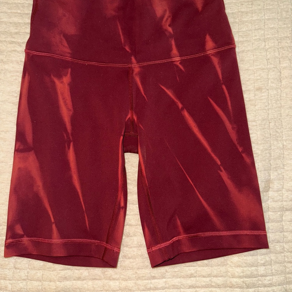 Lululemon Athletica Red Bike Shorts with Form-Fitting Design